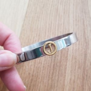 Rustic cuff "J" bracelet